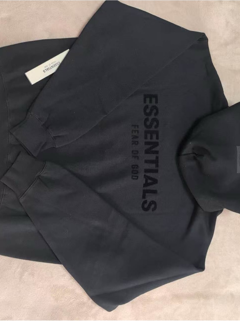 Fear of God Essentials Men's Black Crewneck Hoodie & Joggers Set - Picture 5 of 8